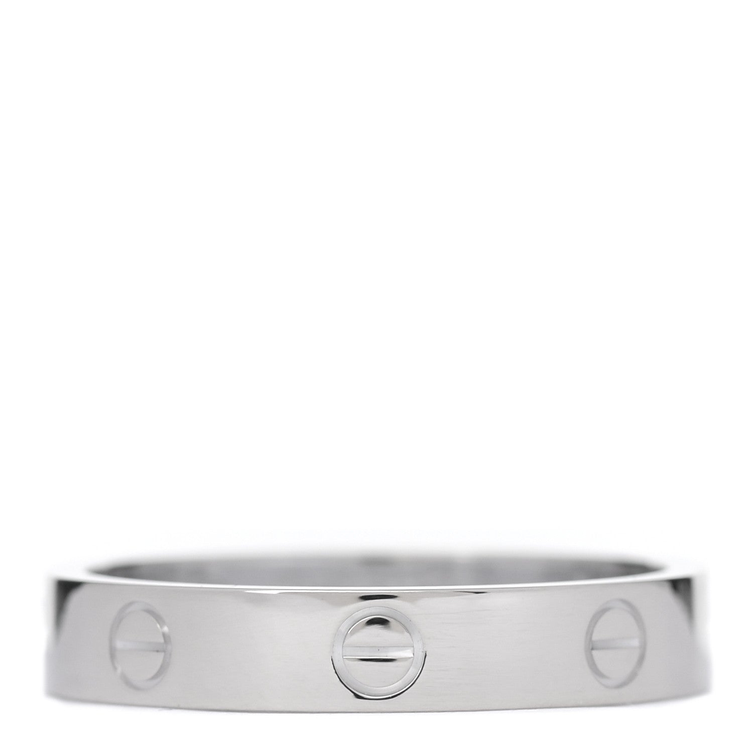 Cartier 18K White Gold Diamond 4mm LOVE Wedding Band Ring 60 9.25 3 of 4