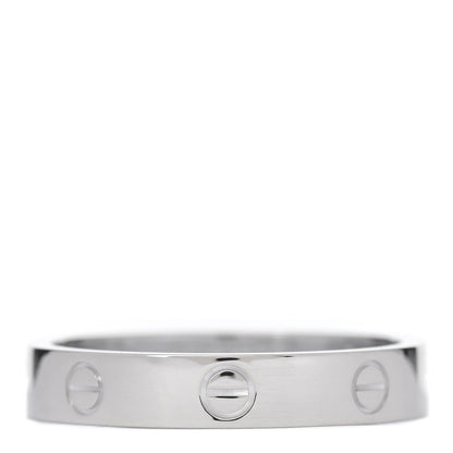 Cartier 18K White Gold Diamond 4mm LOVE Wedding Band Ring 60 9.25 3 of 4