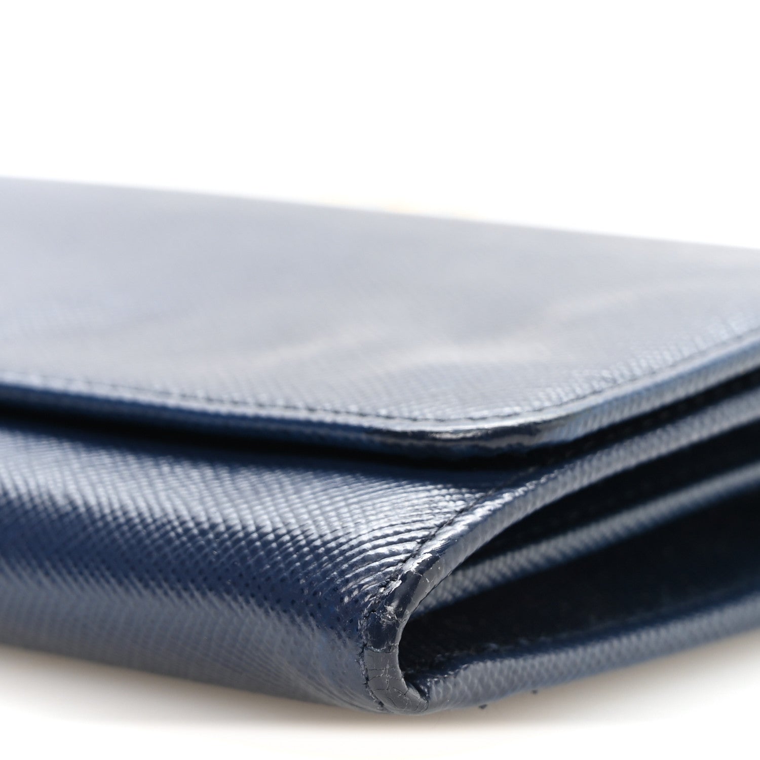 Prada Saffiano Metal Oro Chain Wallet Bleuette 10 of 10