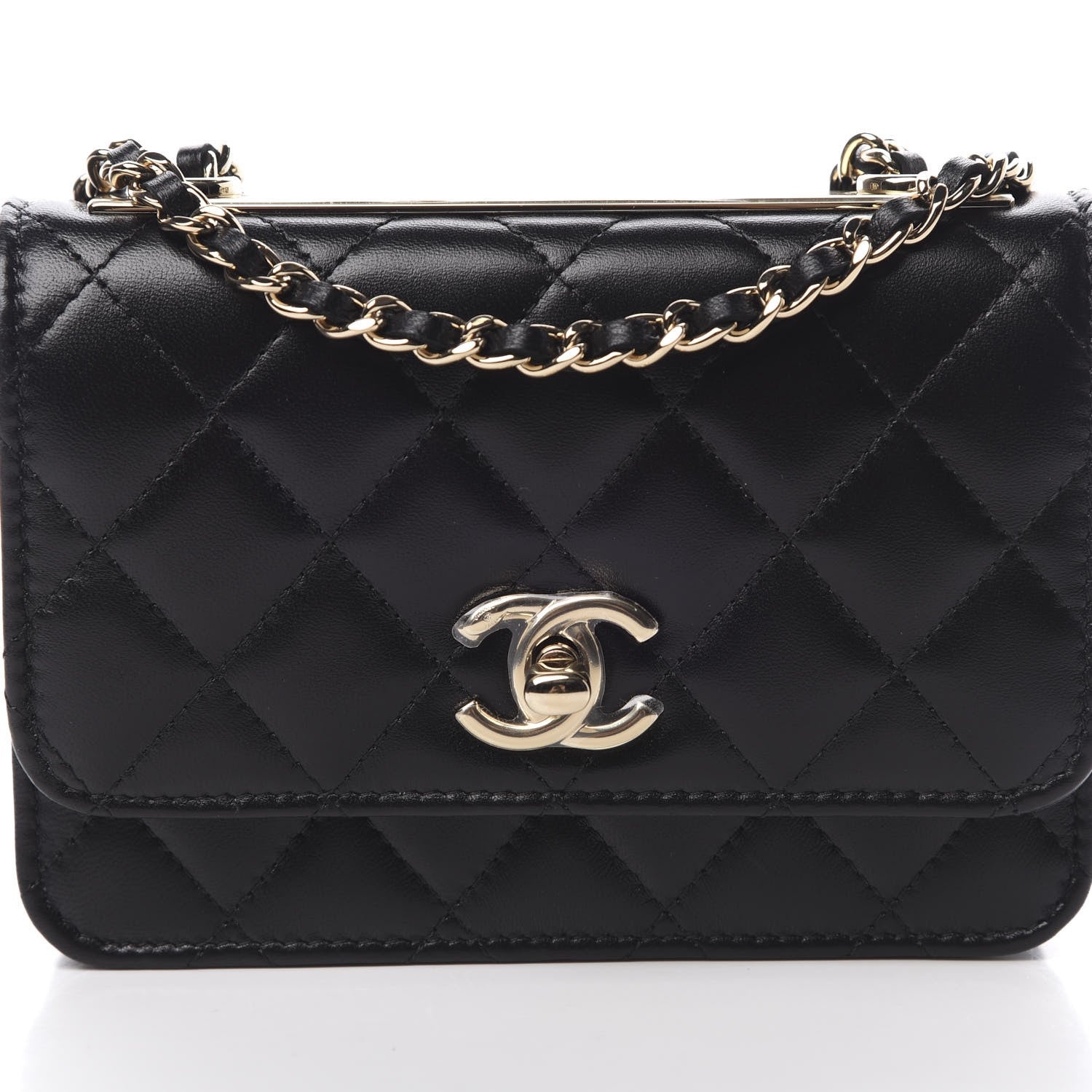 Chanel Lambskin Quilted Mini Trendy CC Wallet On Chain WOC Black 8 of 11