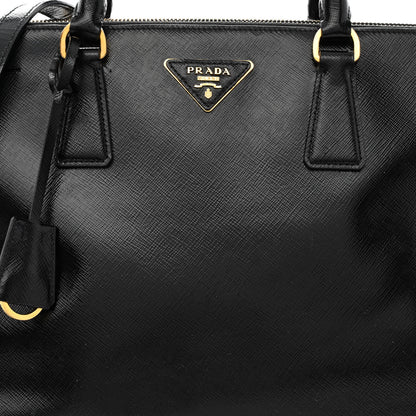 Prada Saffiano Vernice Medium Double Zip Tote Black 9 of 12