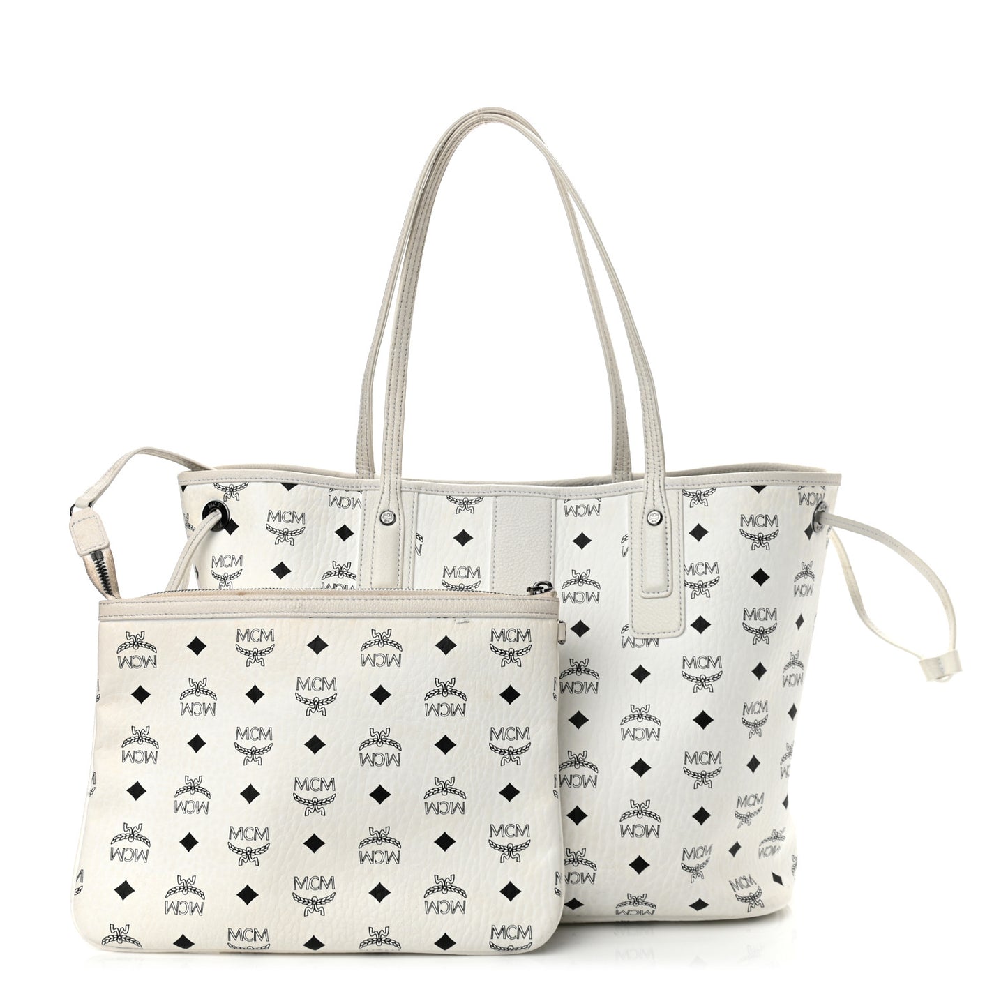 Visetos Medium Liz Reversible Shopper Tote White