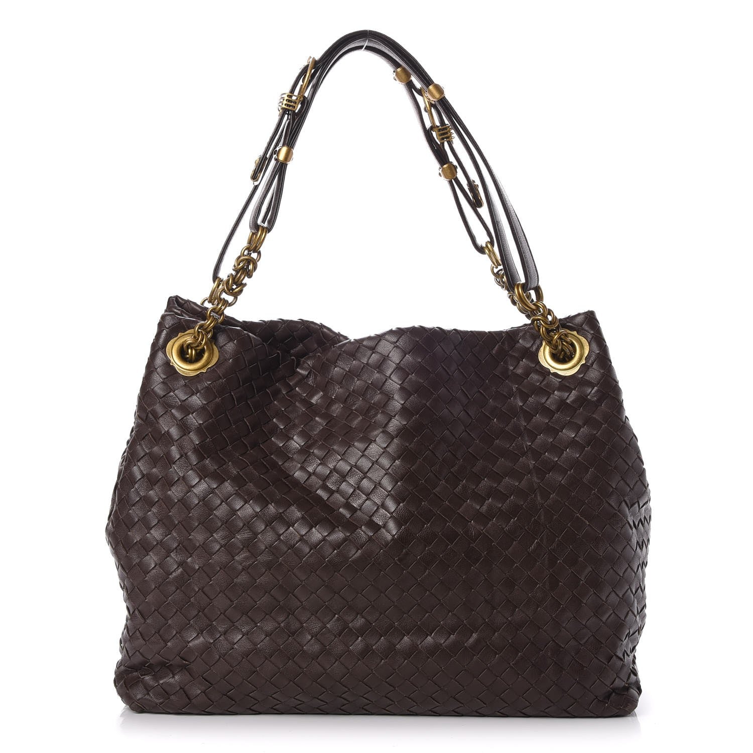 Bottega Veneta Nappa Intrecciato Shoulder Bag Ebano 1 of 7