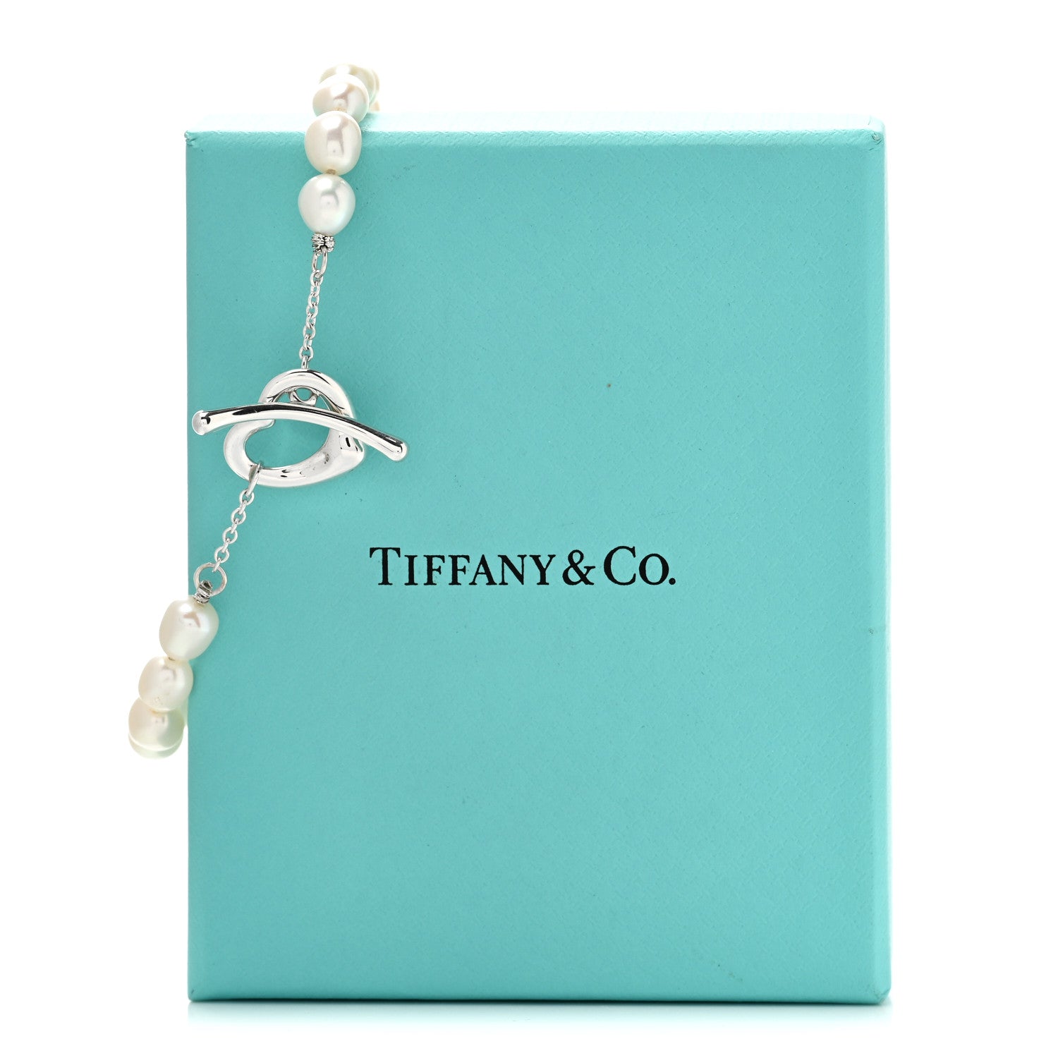 Tiffany Sterling Silver Pearl Elsa Peretti Open Heart Bracelet 4 of 4