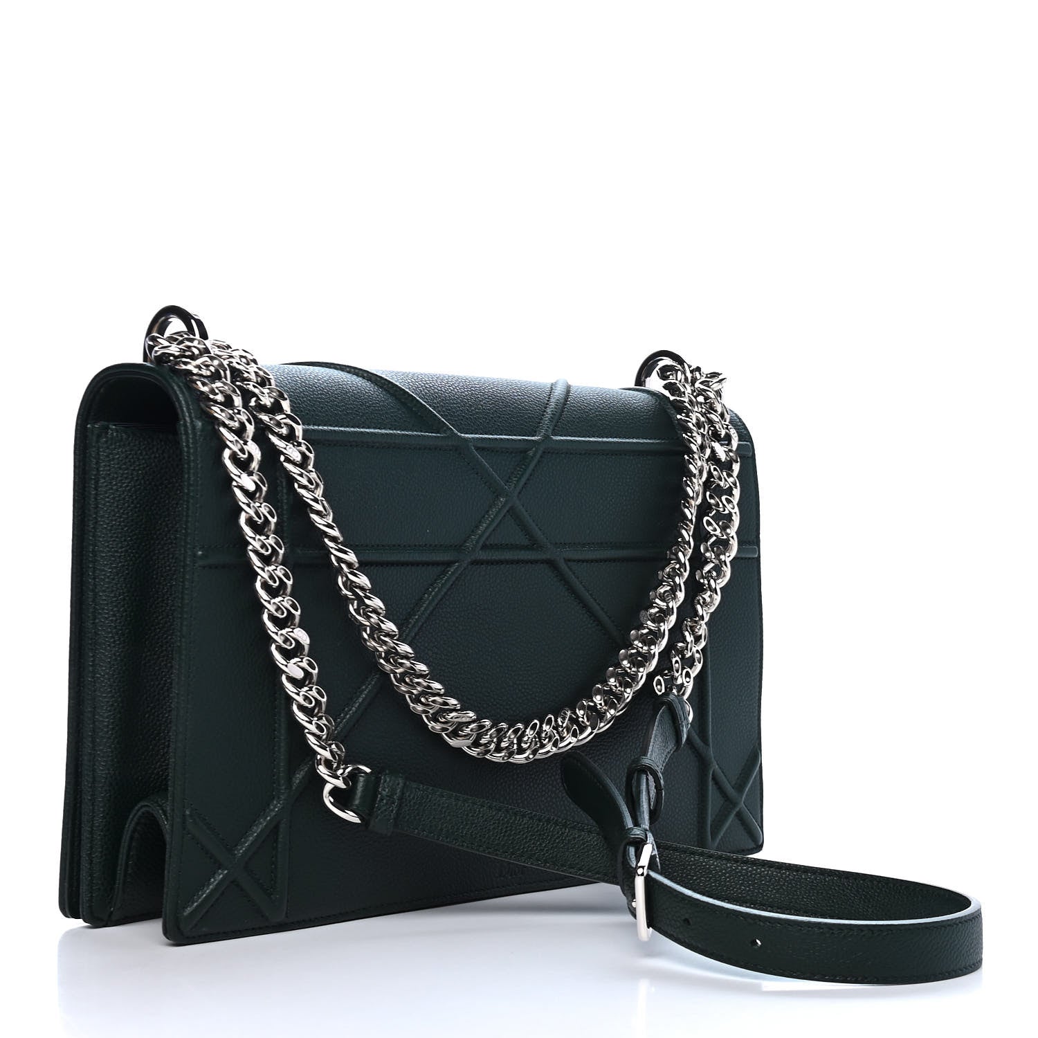 Christian Dior Grained Calfskin Large Diorama Flap Bag Green 2 of 4