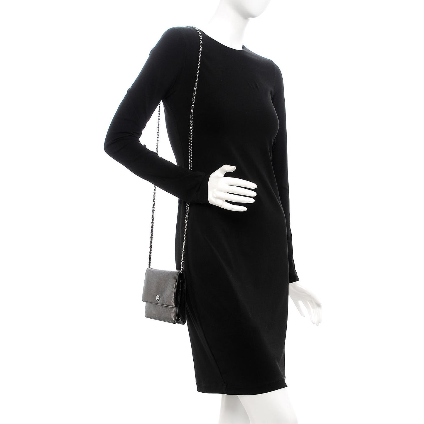 Goatskin Wallet on Chain WOC Black