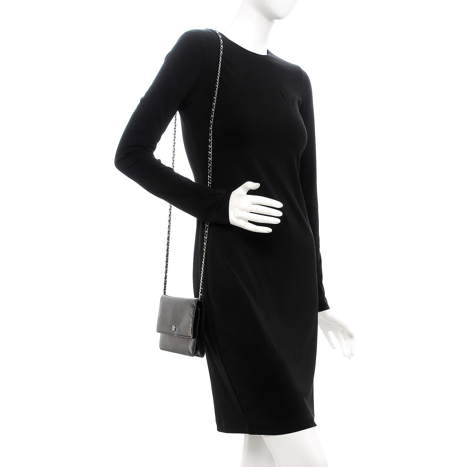 Chanel Goatskin Wallet on Chain WOC Black 2 of 15