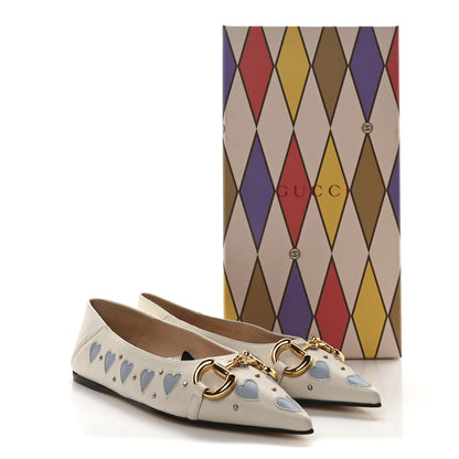Gucci Nappa Lovelight Deva Horsebit Chain Embellished Flats 36.5 Mystic White Paradise Cloude 9 of 9