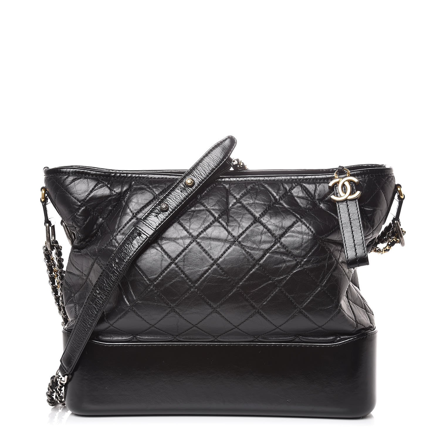 Chanel Aged Calfskin Quilted Large Gabrielle Hobo Black 1 of 19