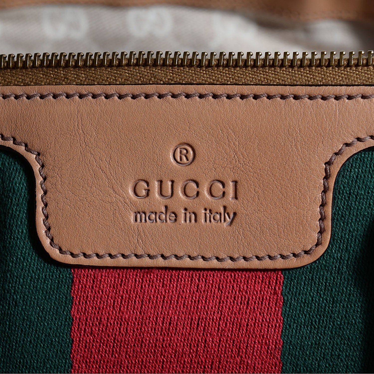 Gucci Leather Web Medium Rania Top Handle Bag Khaki 8 of 11