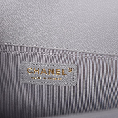 Chanel Caviar Quilted Medium Boy Flap Grey 6 of 9