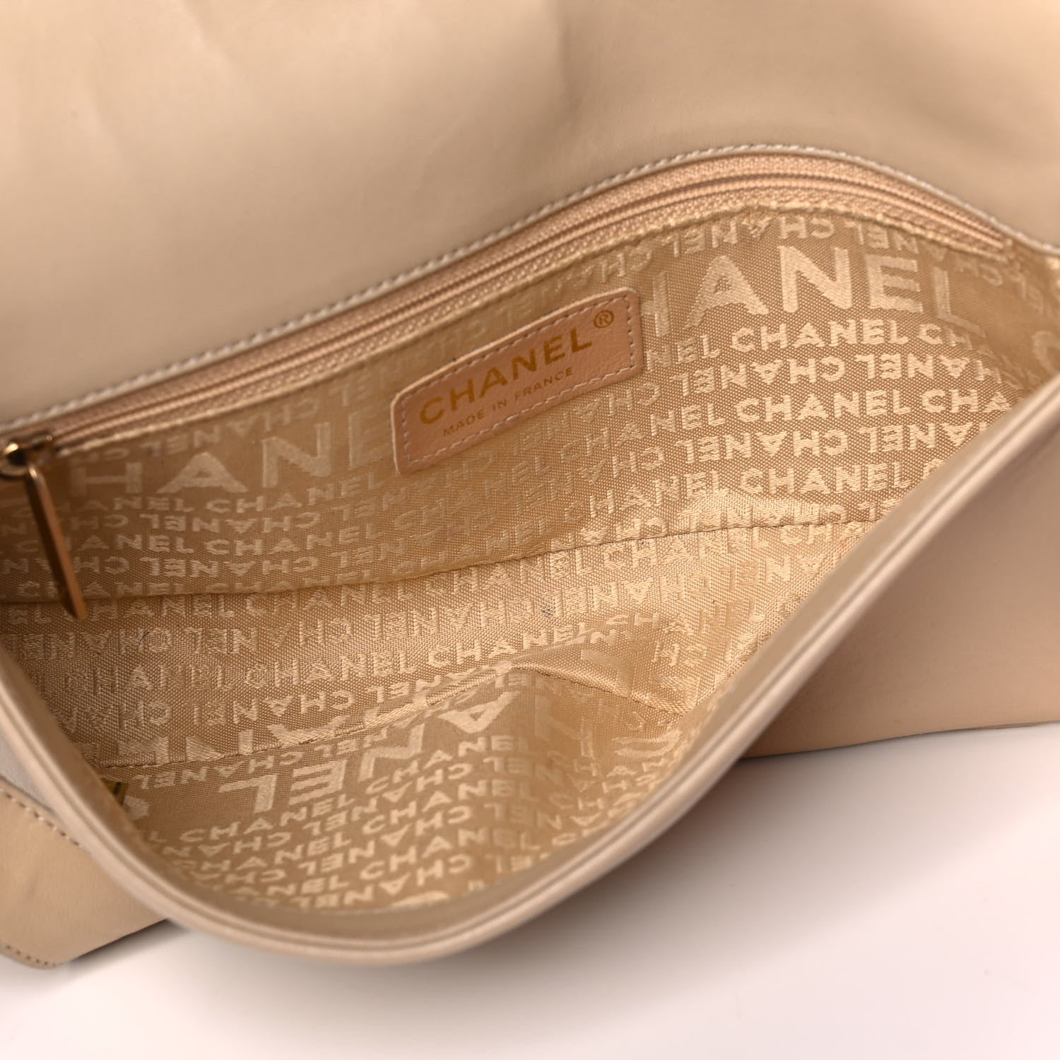 Chanel Lambskin Quilted CC Chocolate Bar Flap Beige 4 of 12