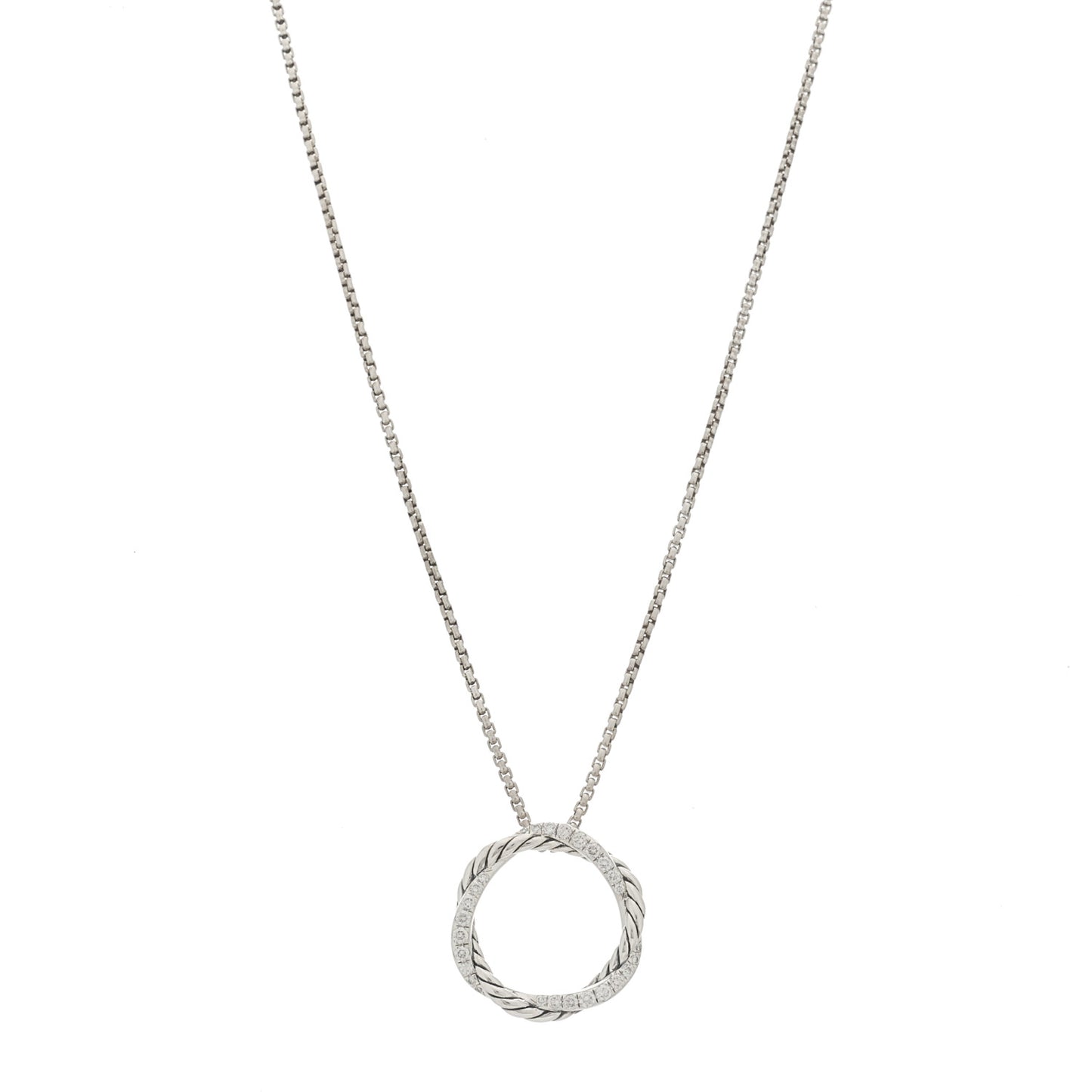 Sterling Silver Diamond Petite Infinity Pendant Necklace
