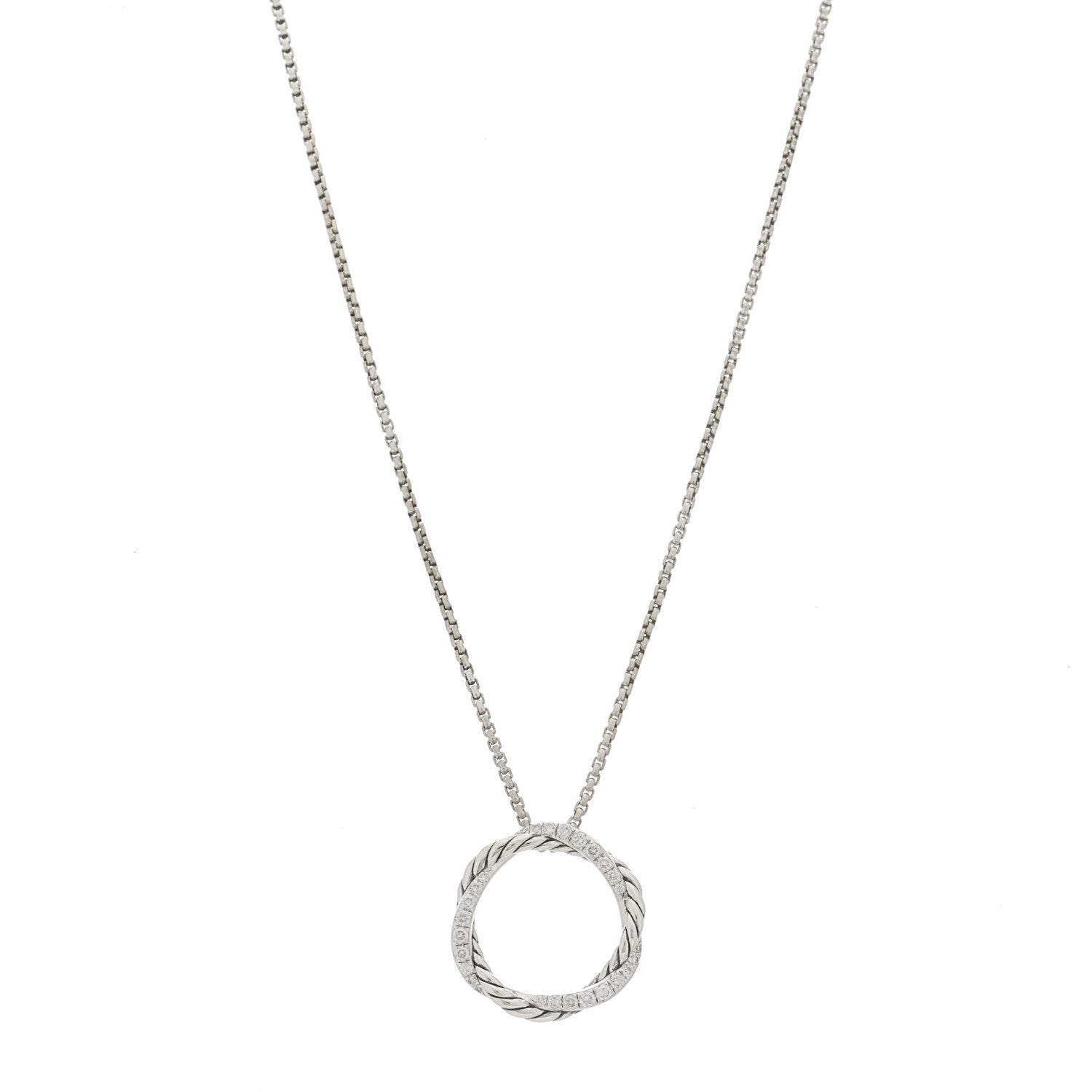 David Yurman Sterling Silver Diamond Petite Infinity Pendant Necklace 3 of 6