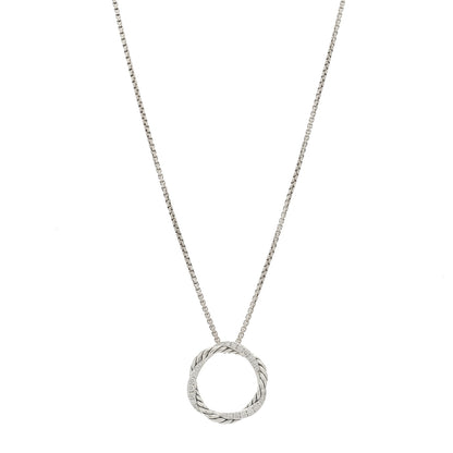 David Yurman Sterling Silver Diamond Petite Infinity Pendant Necklace 3 of 6