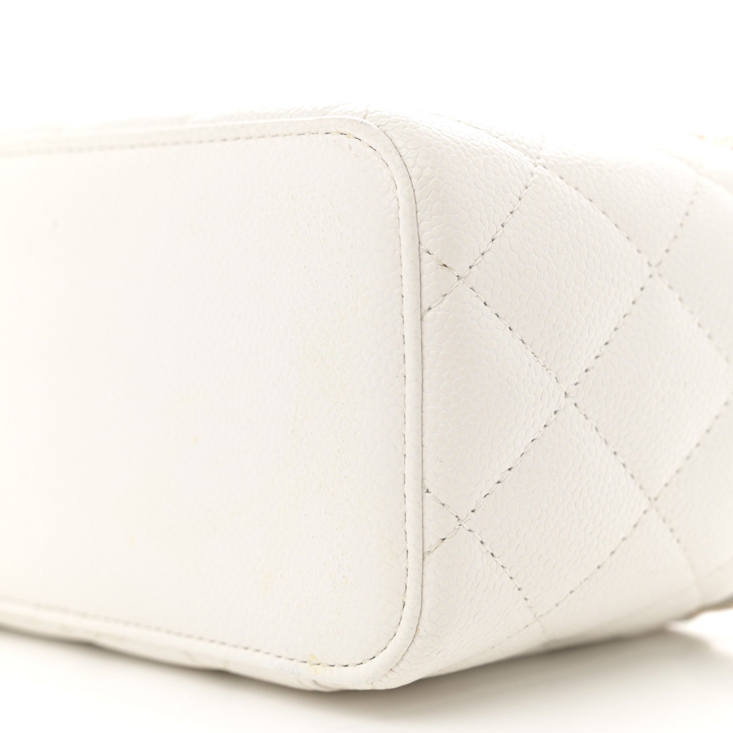 Chanel Shiny Caviar Quilted Pick Me Up Vanity Case White 10 of 17