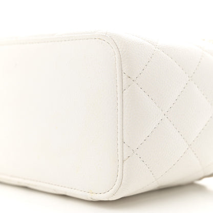 Chanel Shiny Caviar Quilted Pick Me Up Vanity Case White 10 of 17