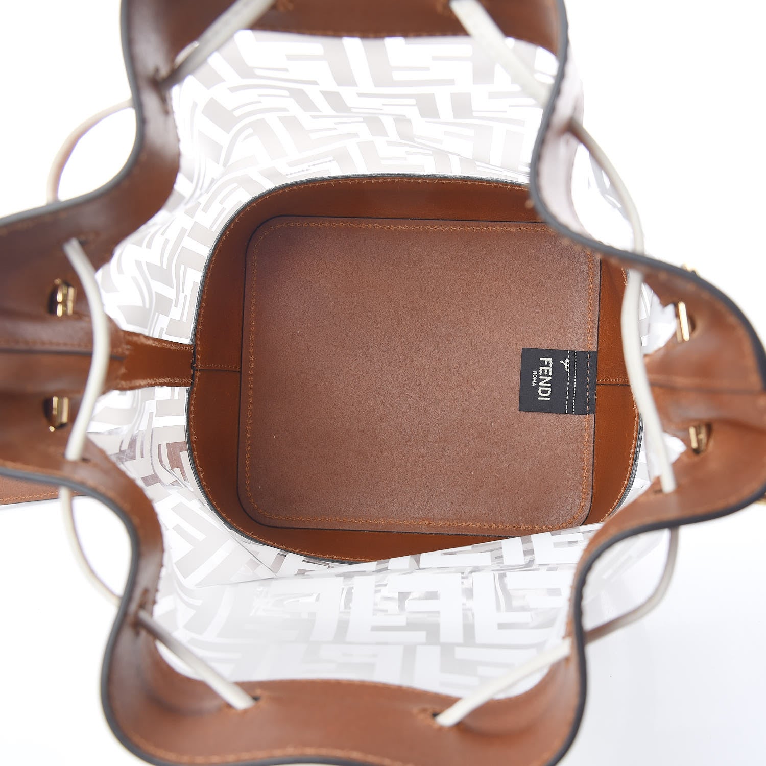 Fendi TPU FF Vitello Aura F is Fendi Grande Mon Tresor Bucket Bag White Cuoio 5 of 11