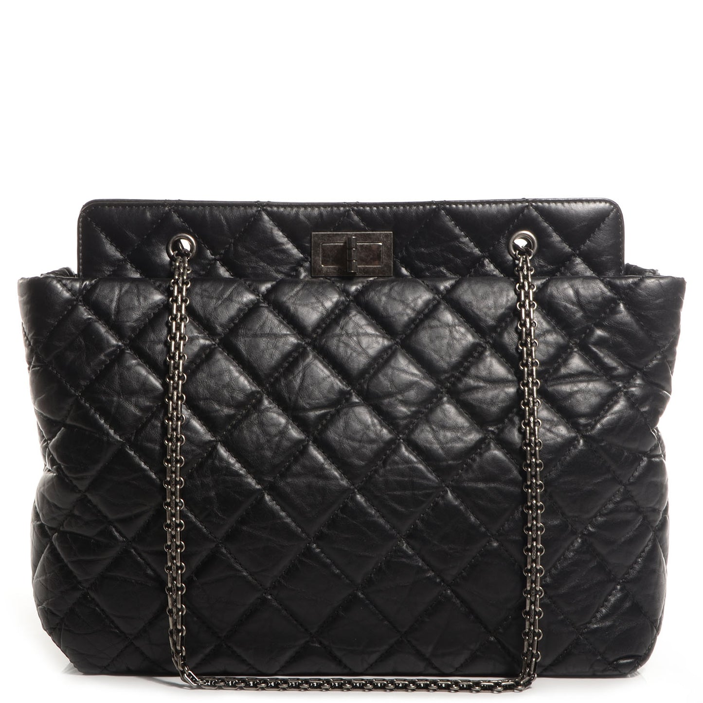 Aged Calfskin Reissue 2.55 Tote Black