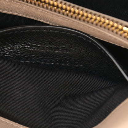 Saint Laurent Sheepskin Matelasse Chevron Monogram Medium College Bag Dark Beige 7 of 10