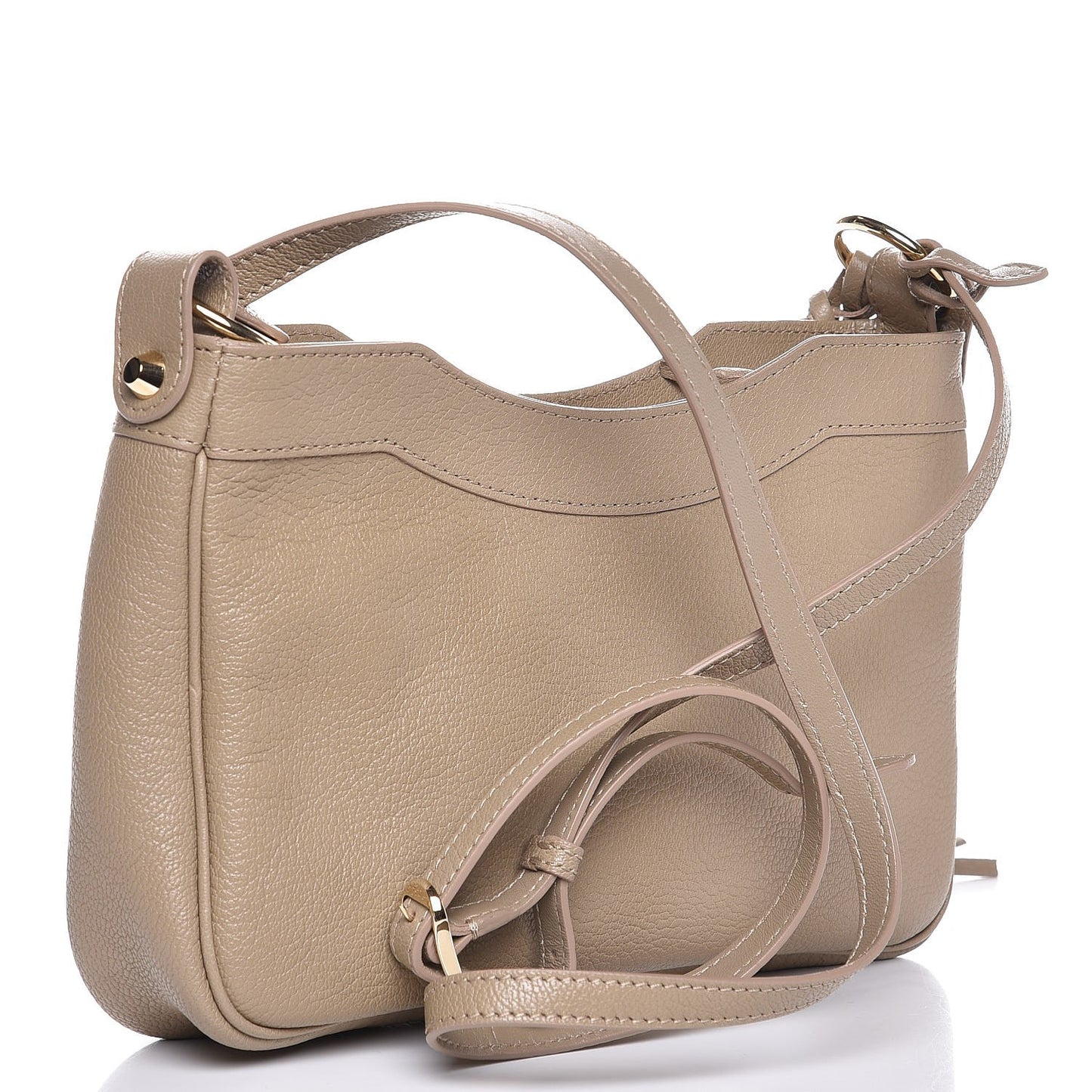 Chevre Gold Metallic Edge Hardware Hip Beige Latte