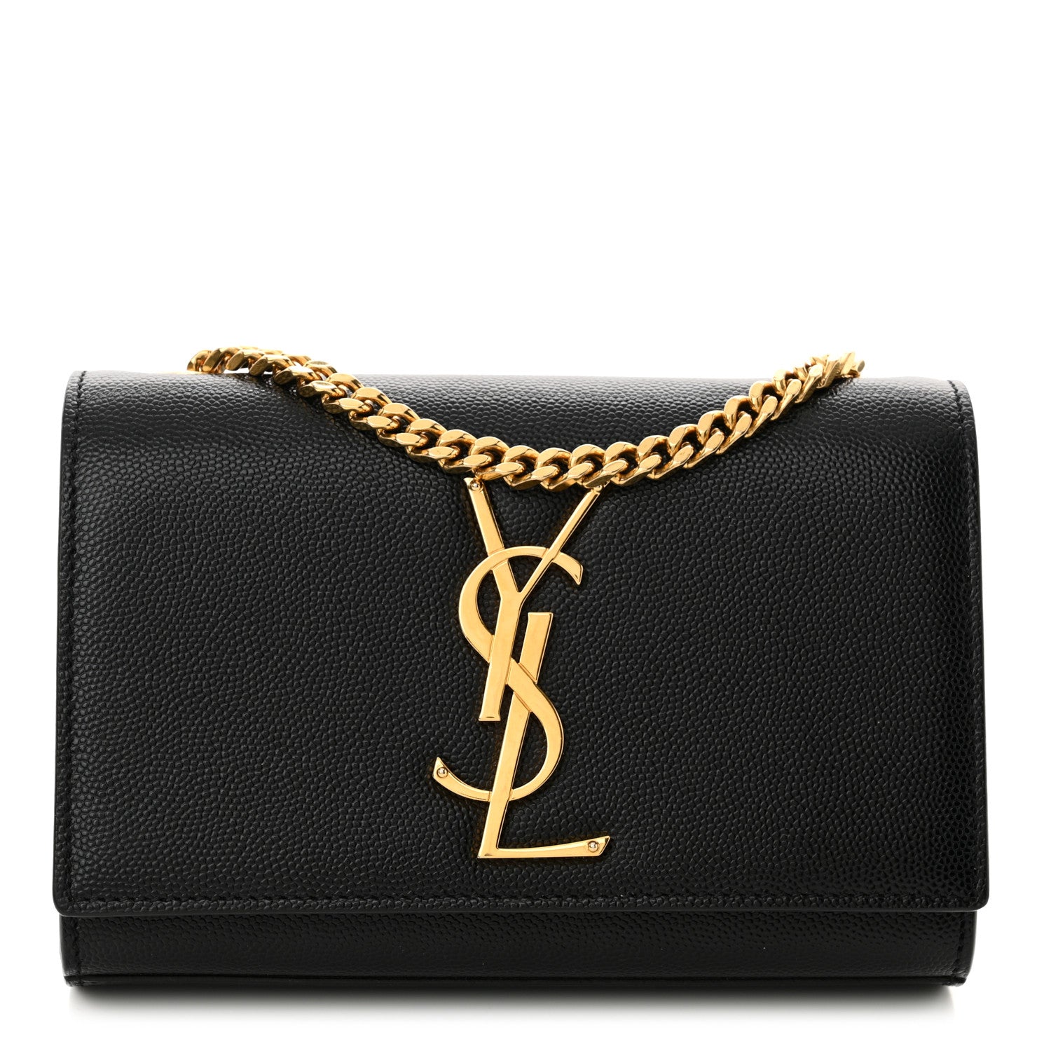 Saint Laurent Grain De Poudre Small Monogram Kate Satchel Black 1 of 14