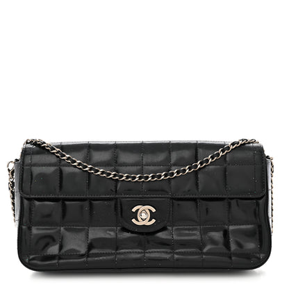 Chanel Patent Quilted East West Chocolate Bar Flap Black 1 of 14