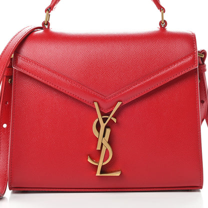 Saint Laurent Grain de Poudre Mini Classic Monogram Cassandra Top Handle Red 8 of 12