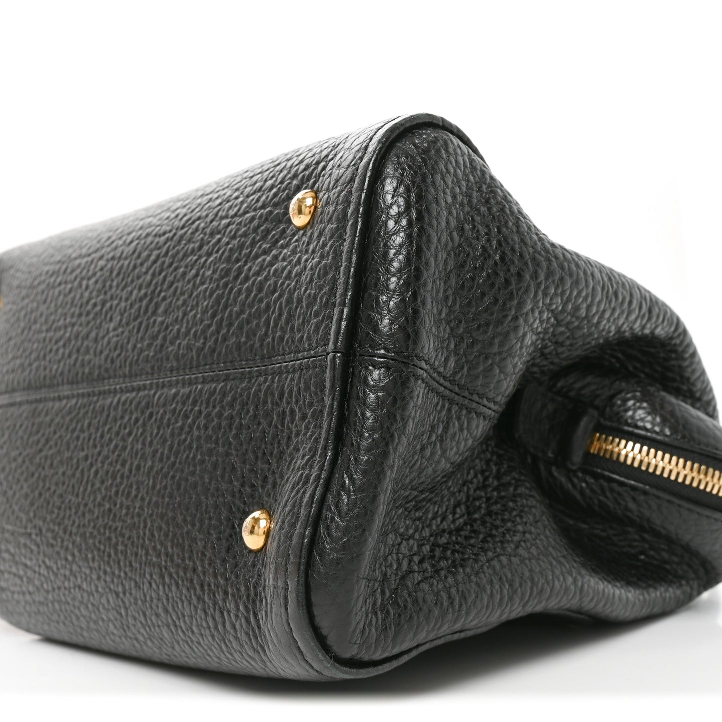 Pebbled Calfskin Small Chameleon Tote Black