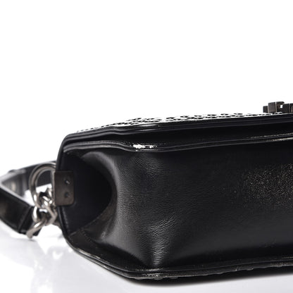 Chanel Faded Calfskin Quilted Medium Studded Boy Flap Black 8 of 9