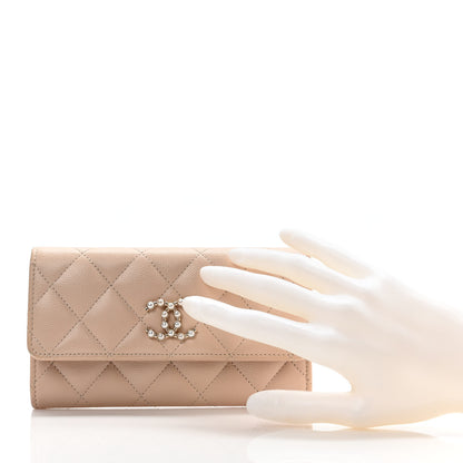 Chanel Caviar Pearl Quilted Coco Candy Wallet Beige 2 of 8