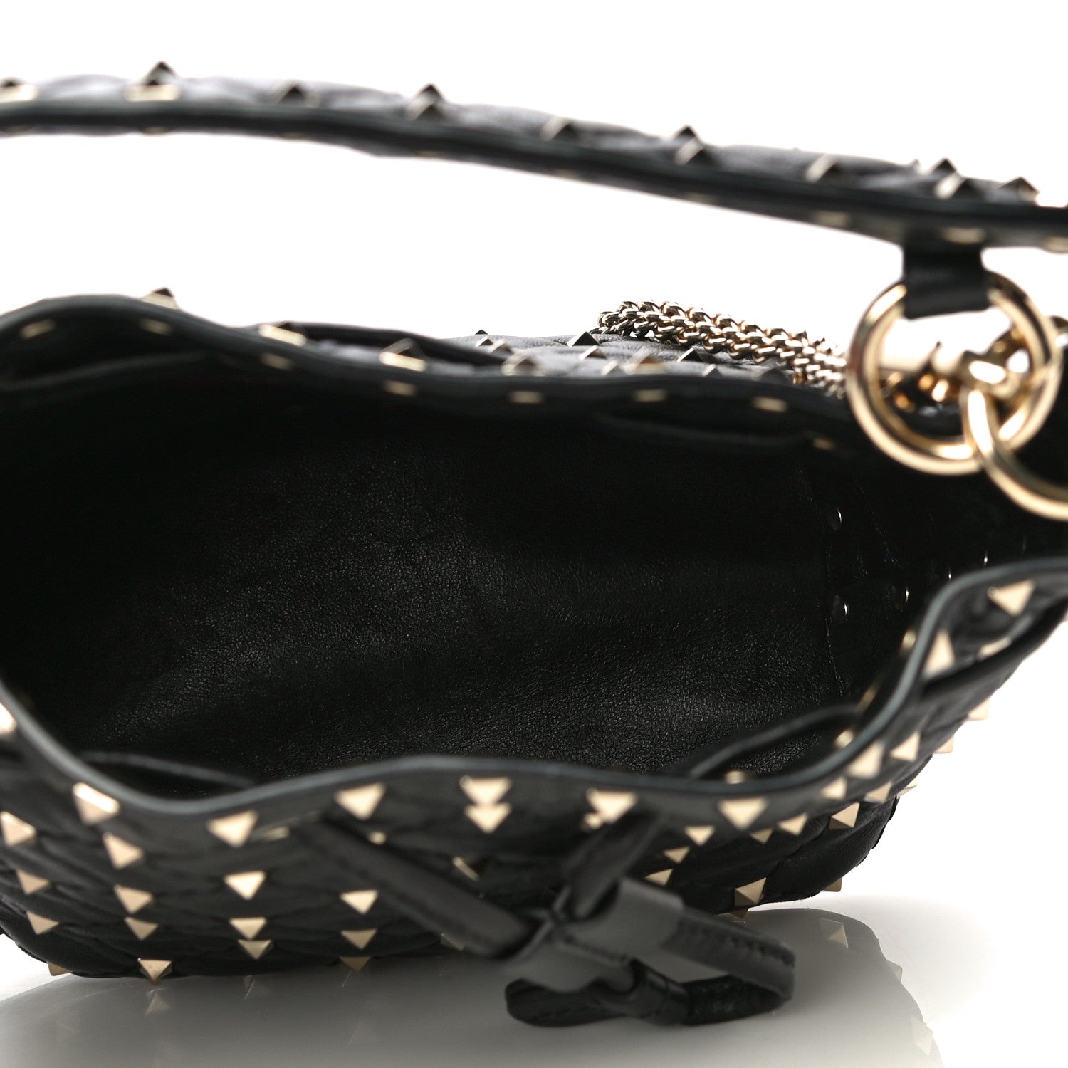 Valentino Garavani Nappa Mini Rockstud Spike Bucket Bag Black 5 of 15
