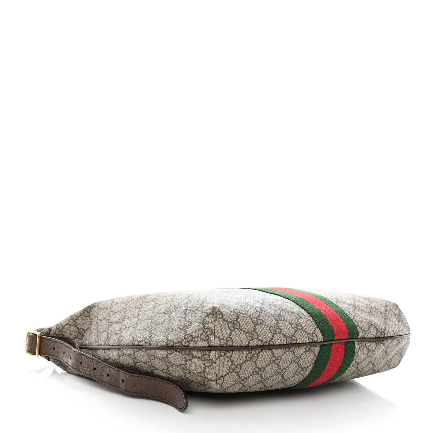 GG Supreme Monogram Web Ophidia Half Moon Hobo Brown