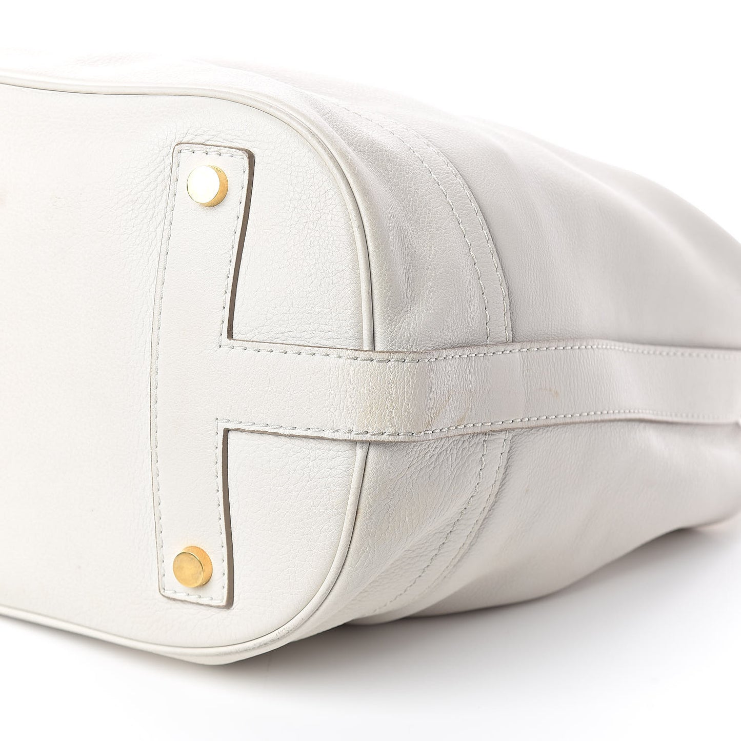 Calfskin Zip Hobo White