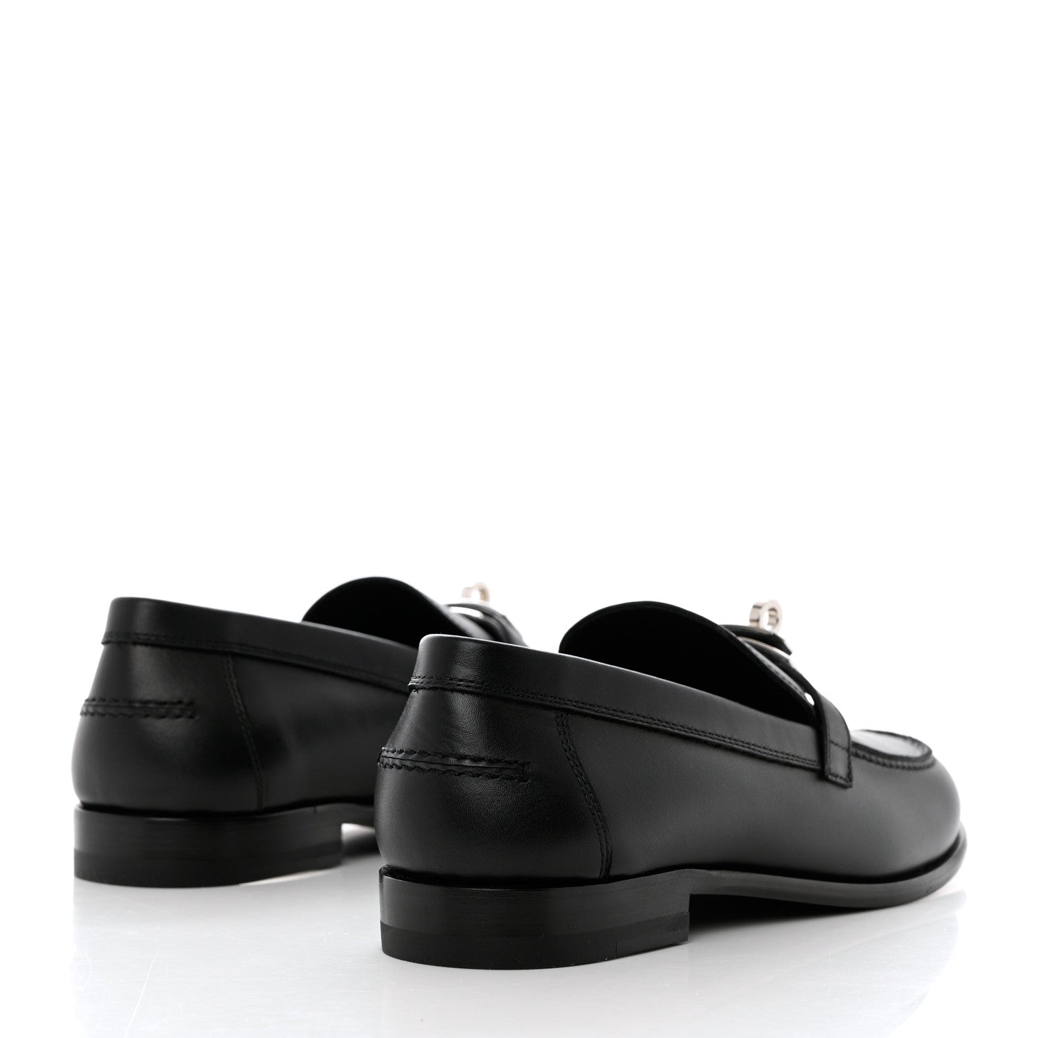 Hermes Calfskin Womens Destin Loafer 38 Black 4 of 9