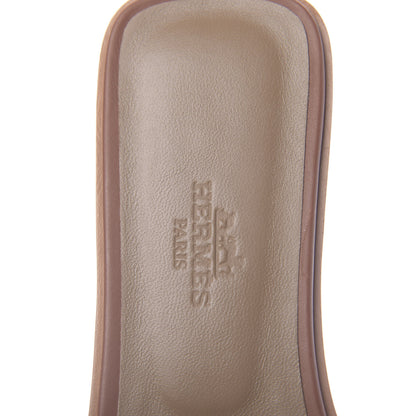 Hermes Box Calfskin Oran Sandals 36.5 Gold 6 of 11