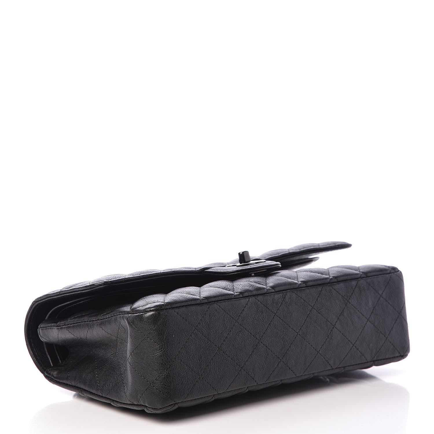 Chanel Crumpled Calfskin Quilted Medium Double Flap So Black 5 of 16