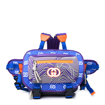 Gucci Jersey GG Monogram All Over Sporty Flap Backpack Blue Multicolor 1 of 9