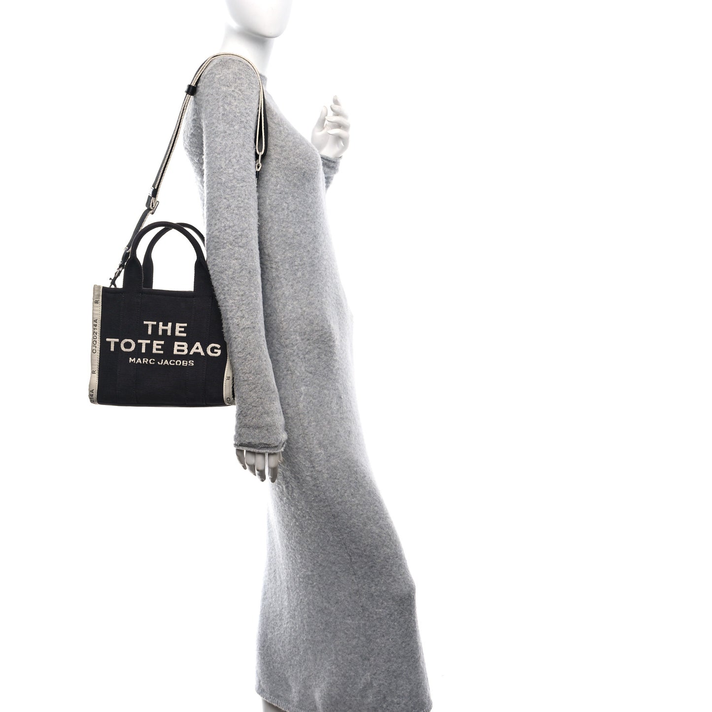 Cotton Canvas Small The Jacquard Tote Bag Black