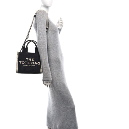 Marc Jacobs Cotton Canvas Small The Jacquard Tote Bag Black 2 of 10