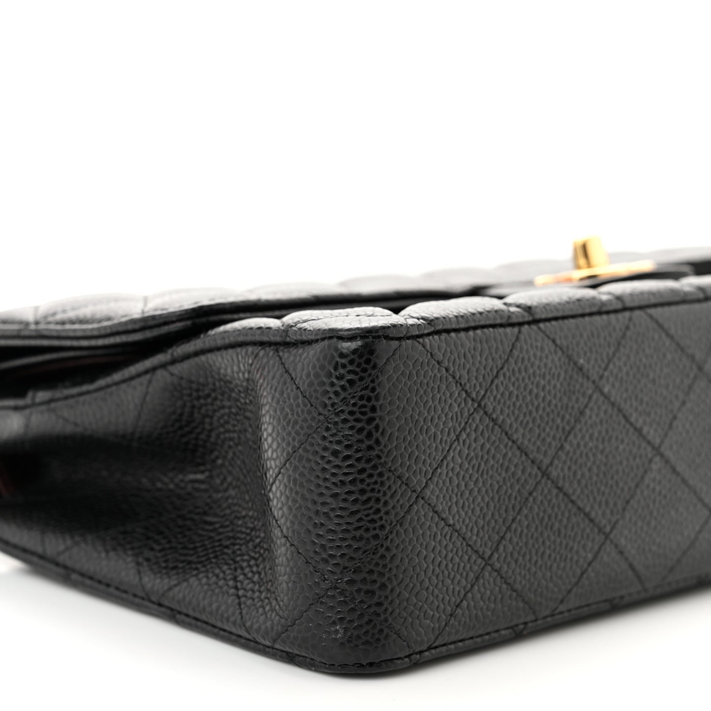 Caviar Quilted Medium Double Flap Black