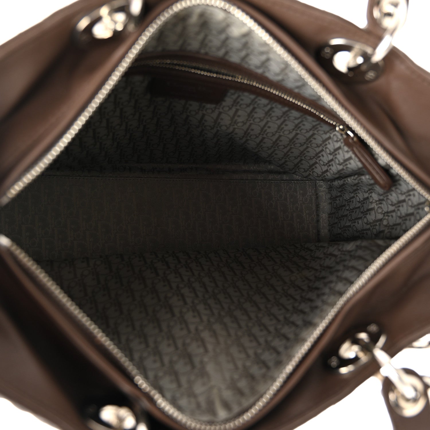 Christian Dior Lambskin Cannage Large Lady Dior Brown 5 of 11