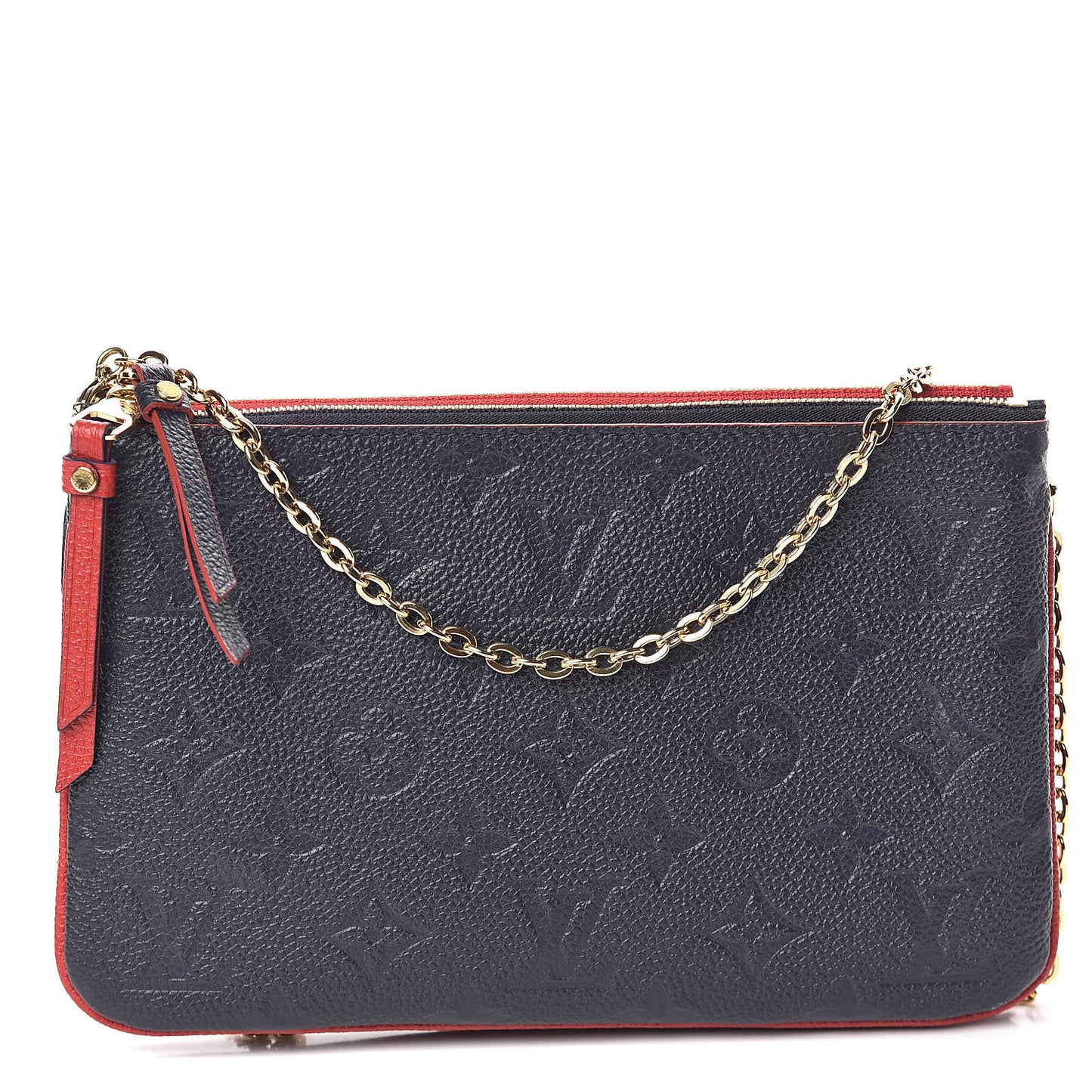Empreinte Double Zip Pochette Marine Rouge