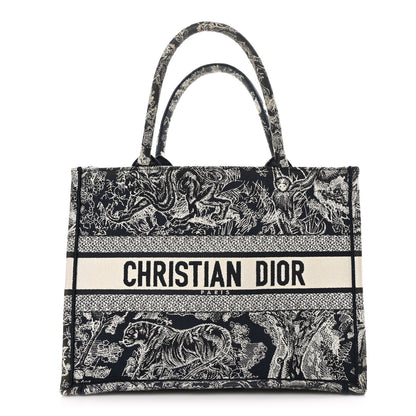 Christian Dior Canvas Embroidered Medium Toile De Jouy Reverse Book Tote Blue 1 of 9