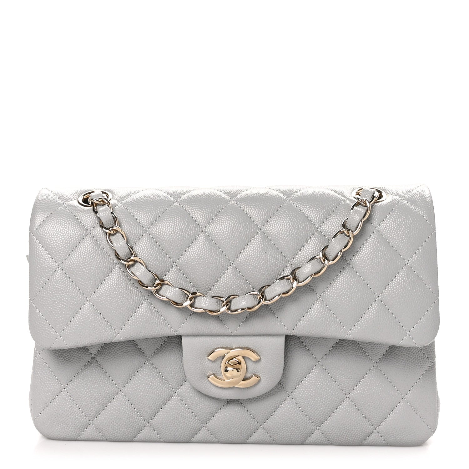 Chanel Caviar Quilted Small Double Flap Grey 1 of 10