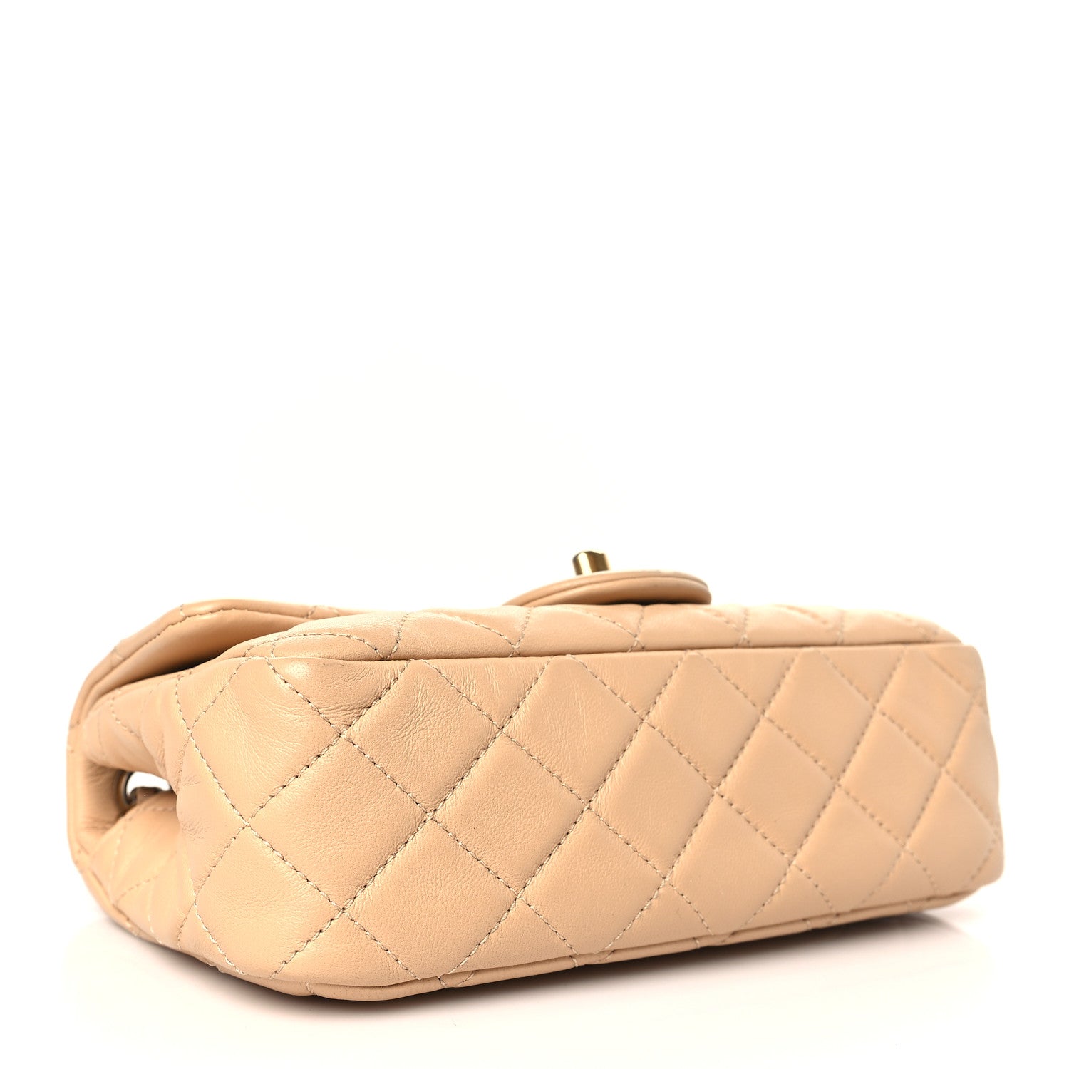 Chanel Lambskin Quilted Mini Rectangular Pearl Crush Flap Beige 4 of 10
