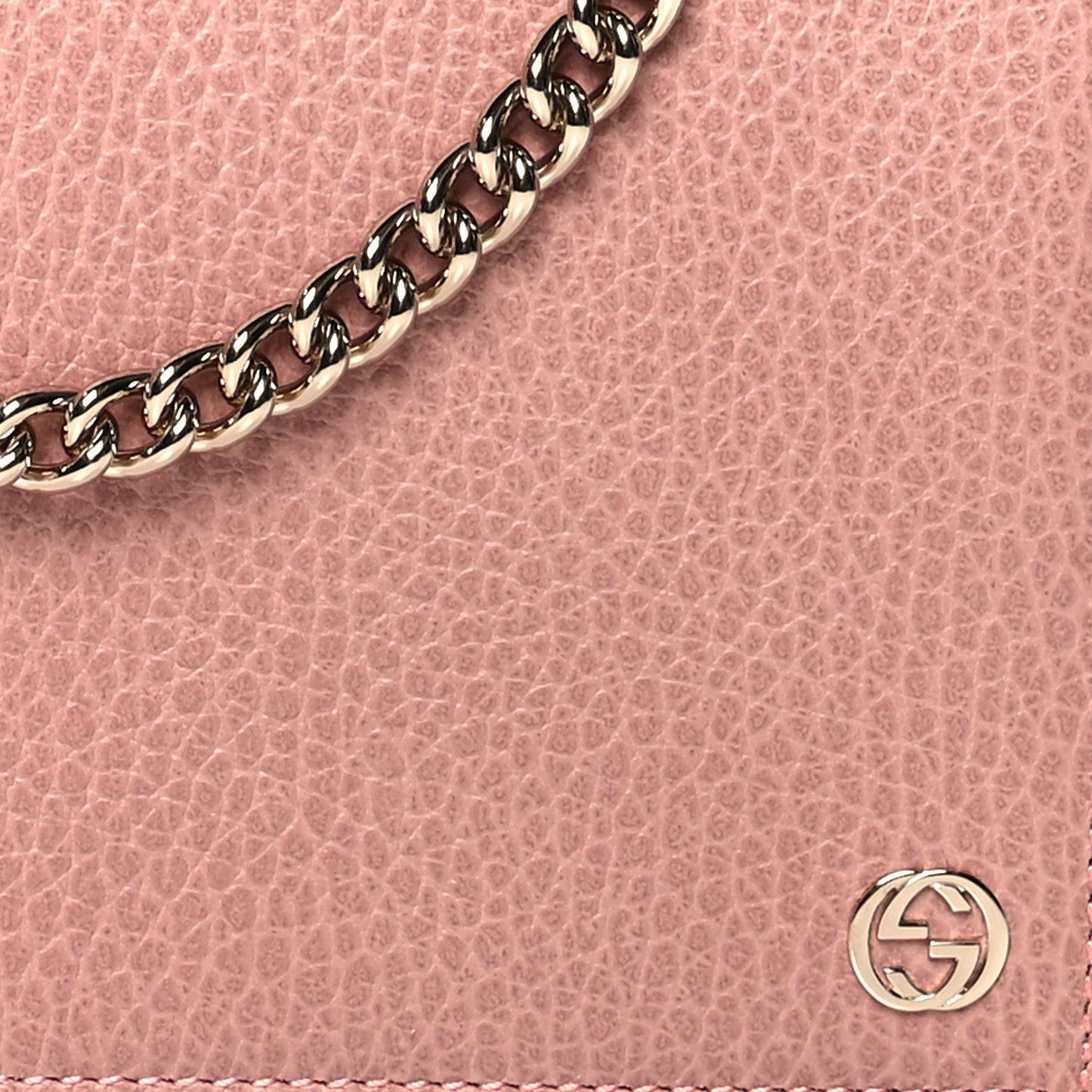 Dollar Calfskin Medium Betty Chain Wallet Soft Pink