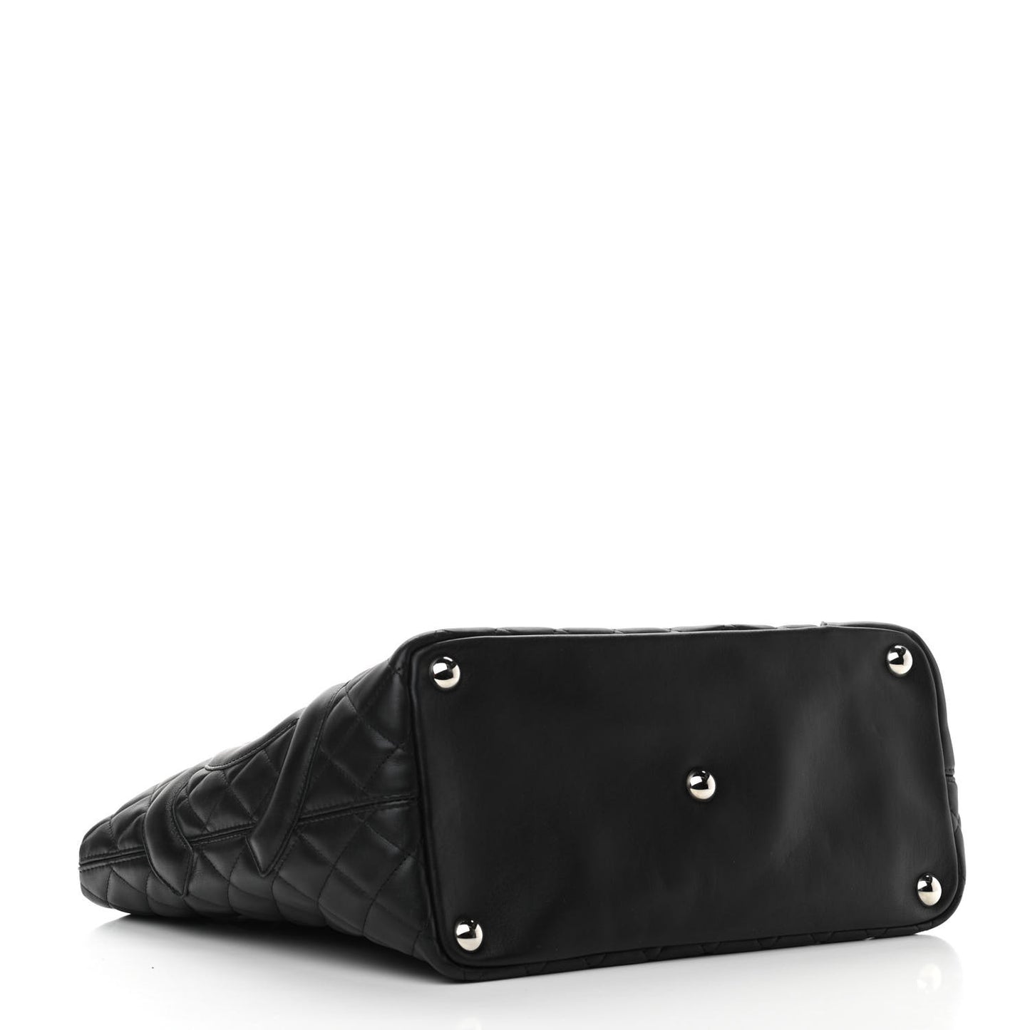 Calfskin Quilted Large Cambon Tote Black