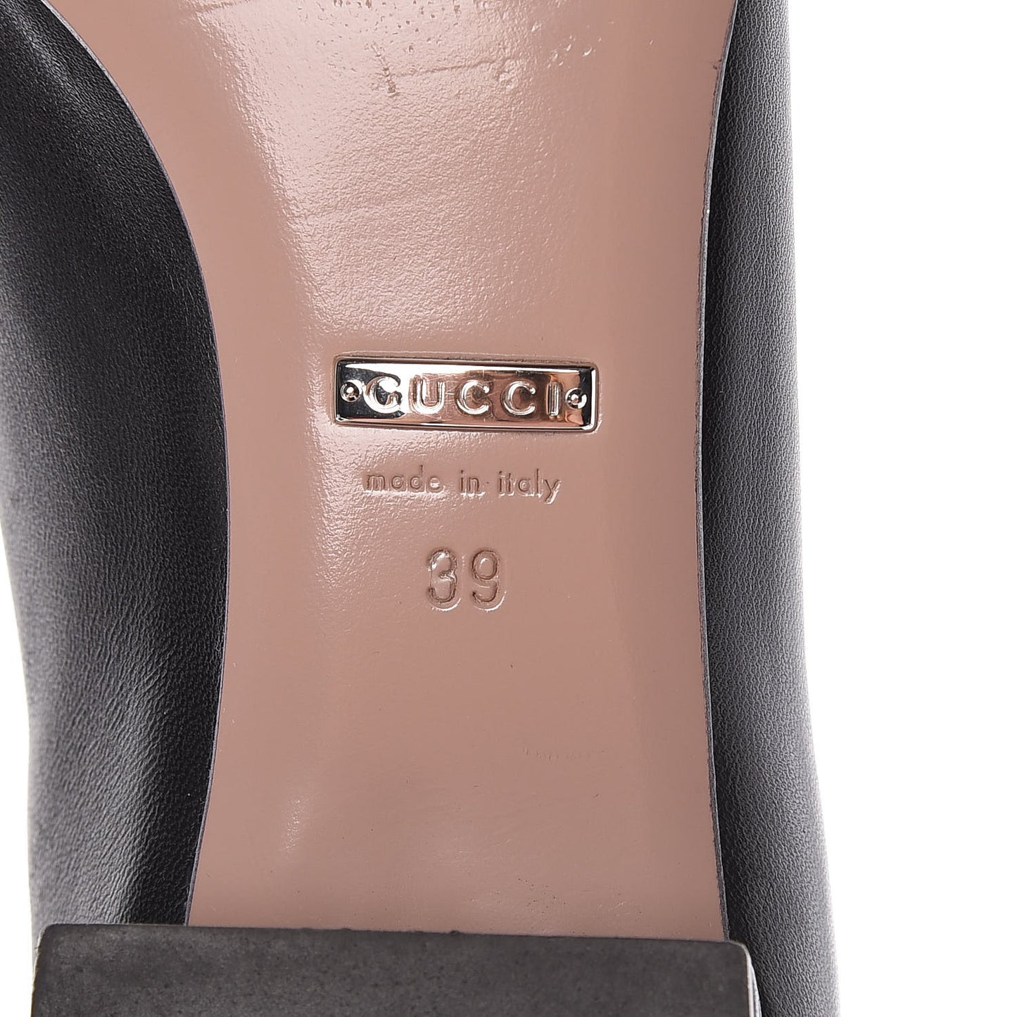 Nappa Crystal Interlocking G Low Heel Pumps 39 Black