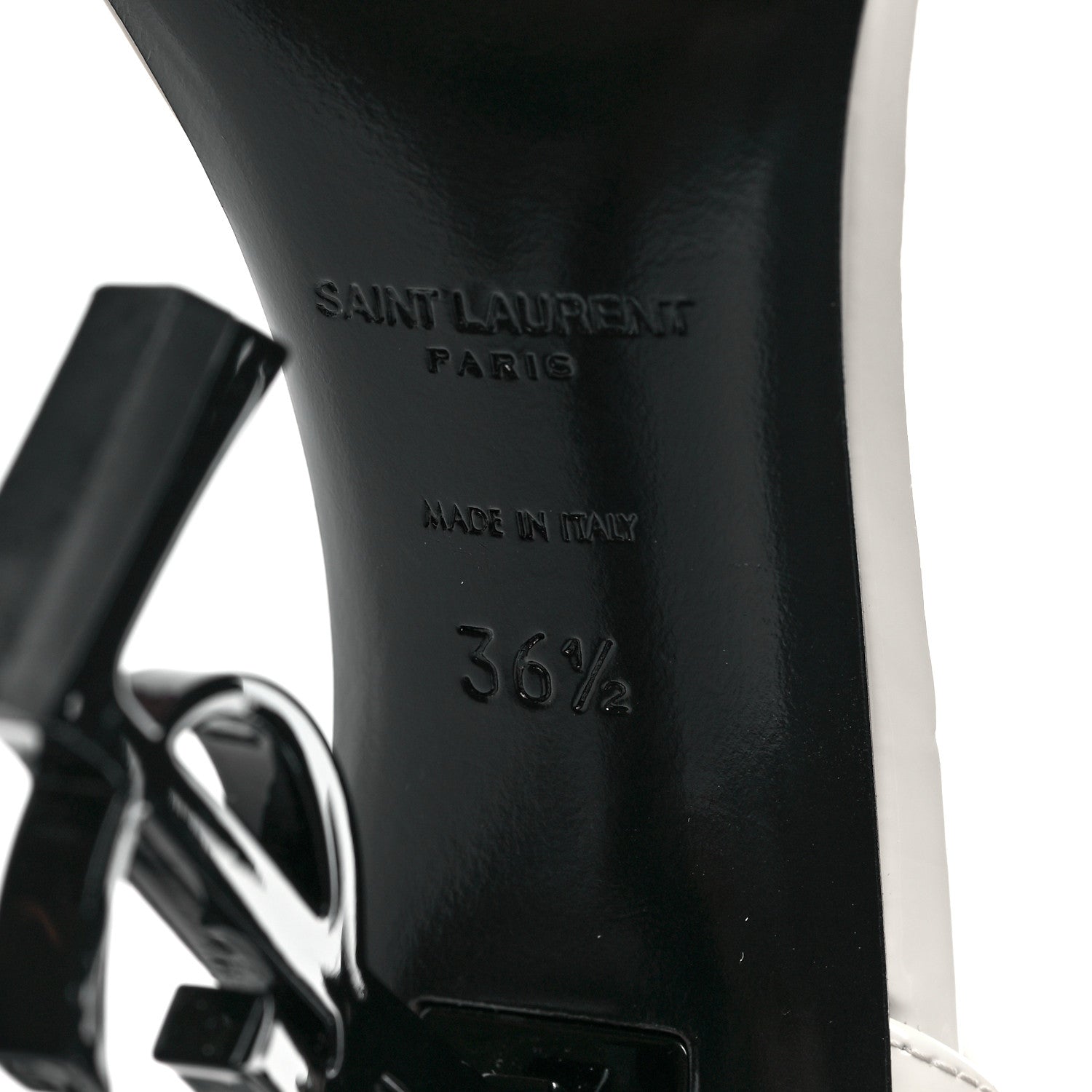 Saint Laurent Patent Calfskin 110 Opyum Sandals 36.5 Neutro 6 of 7